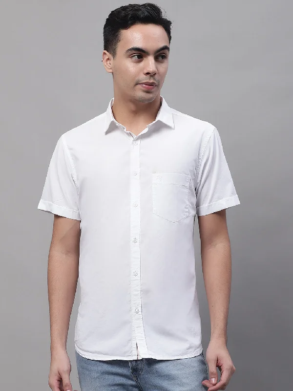 Huge Savings Men's Wine Casual Plain Half Sleeve Shirt