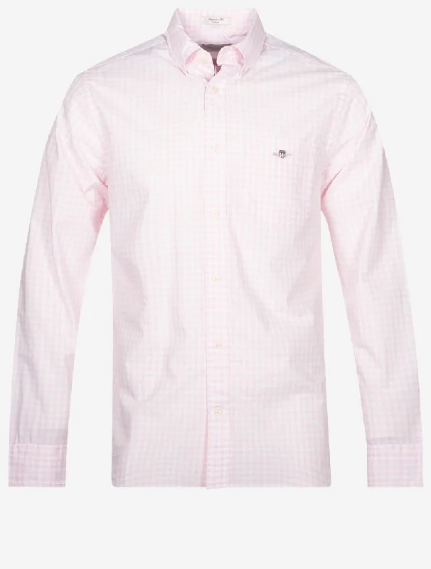 Special Discount Regular Fit Poplin Gingham Shirt Light Pink