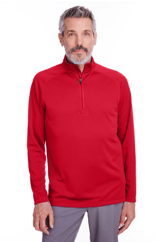 New Deals Spyder Mens Freestyle 1/4 Zip Sweatshirt - Red - Closeout