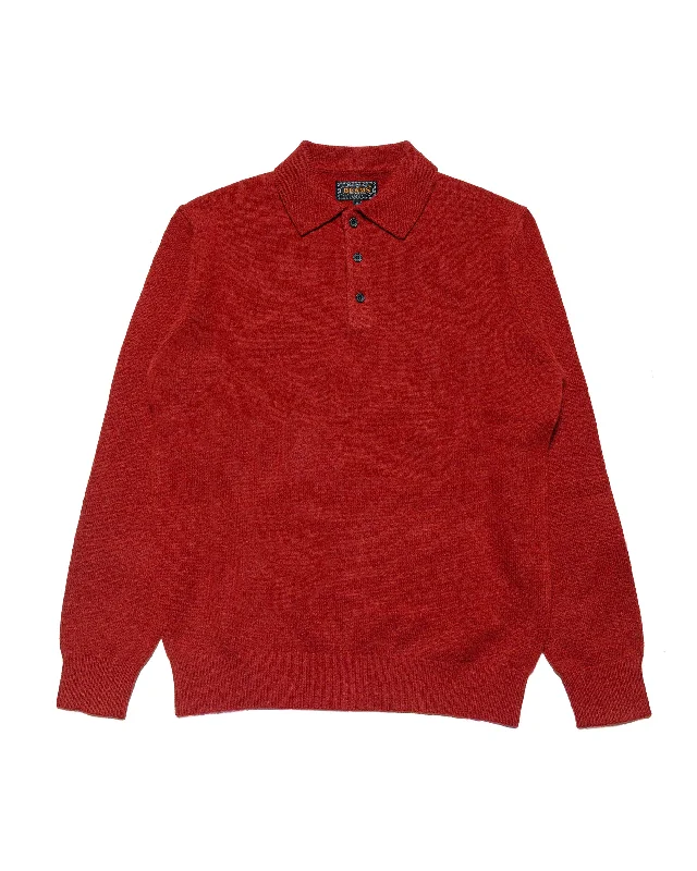 New Deals Beams Plus Knit Polo 9G Burgundy