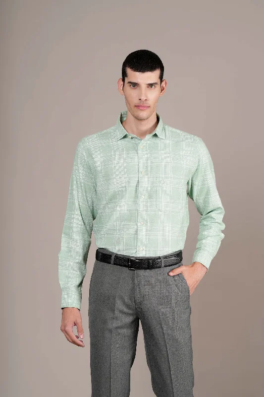 Loyalty Reward Men's Green Check Full Sleeves Casual Shirt