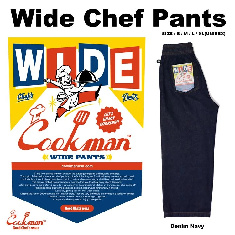 Best Bargains Cookman Wide Chef Pants - Denim : Navy