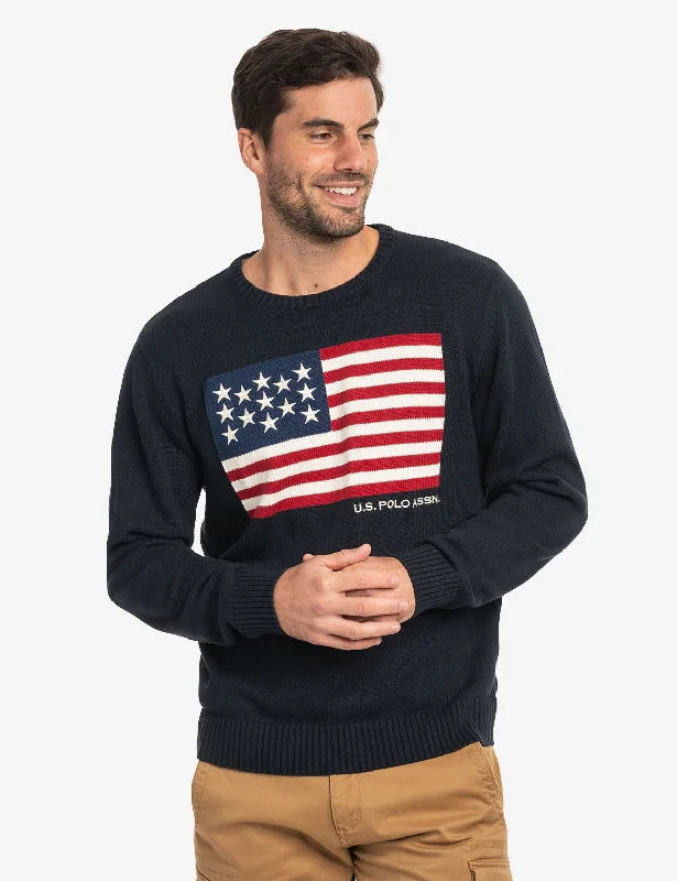 Weekend Bargains Just for You U.S. POLO ASSN. FLAG CREW NECK SWEATER