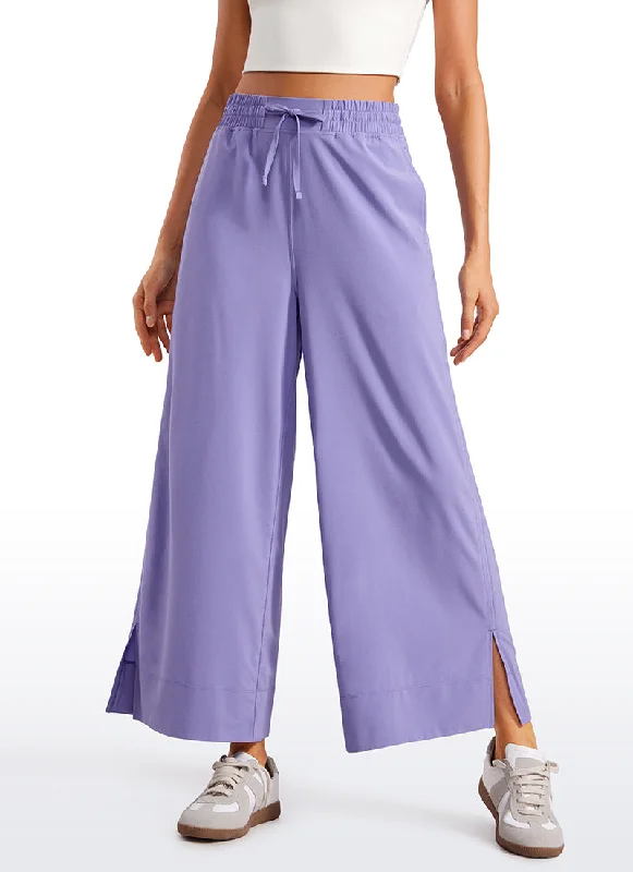 Must-Have Deals Feathery-Fit Soft Wide Leg High Waisted Capri Pants with Pockets 25''