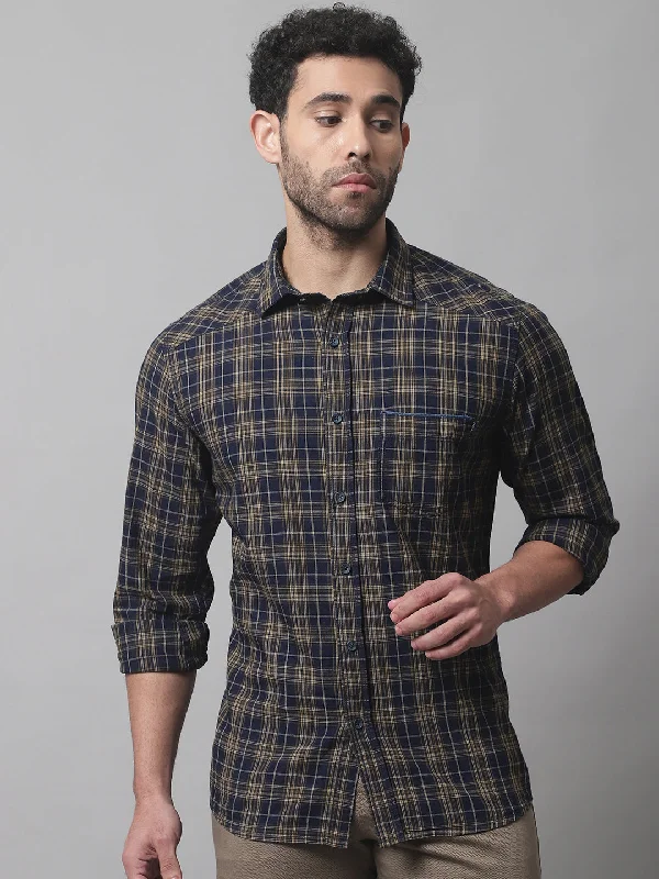 Deal of the Week Men's Mustard Casual Big Checks Full Sleeve Shirt