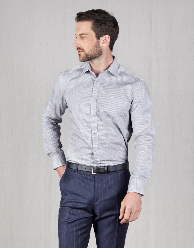 Closeout Sinatra Brown & Blue Micro-Check Shirt