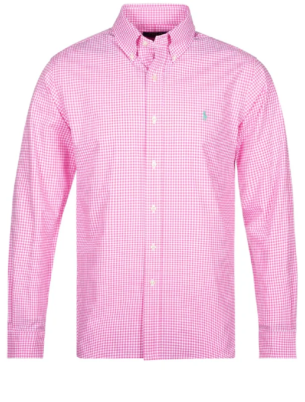 Weekend Savings Spree Poplin Long Sleeve Sport Shirt Pink