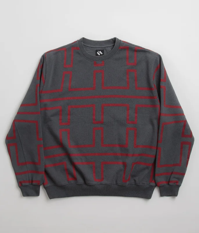 Can't Resist The Trilogy Tapes Over Dye Pulse Crewneck Sweatshirt - Black / Red