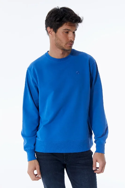Epic Deals Tom Crew Neck Long Sleeve Sweatshirt Saks Blue