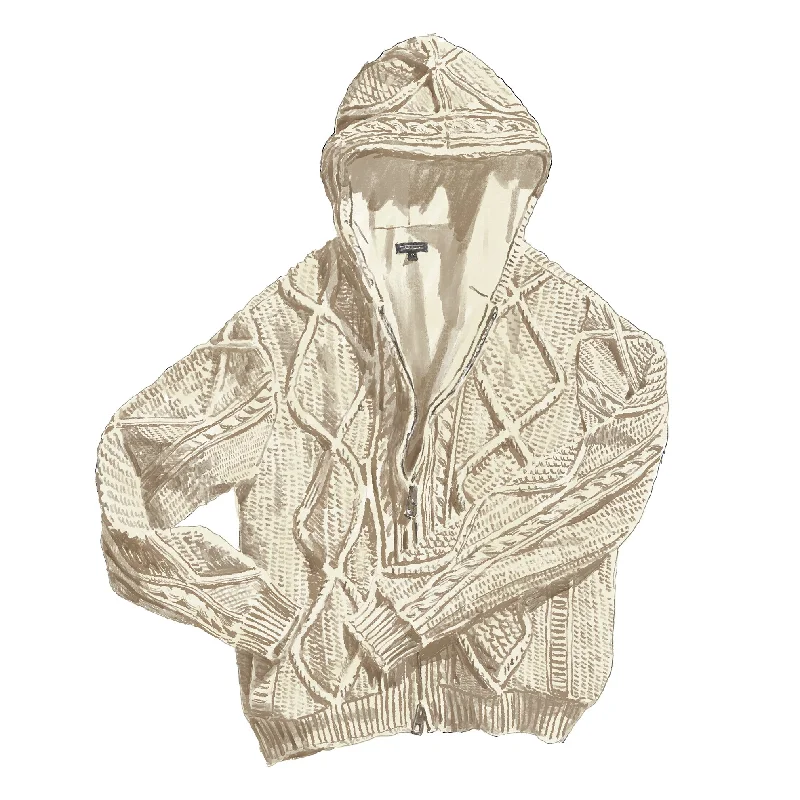 Weekend Offers That Delight Cable Knit Hoodie