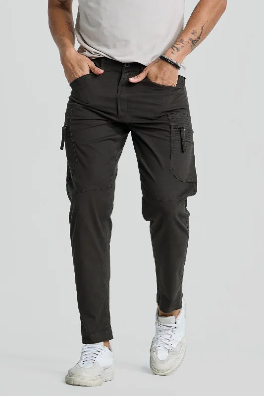 Year-End Sale Olive Slim Fit Cargo Pants