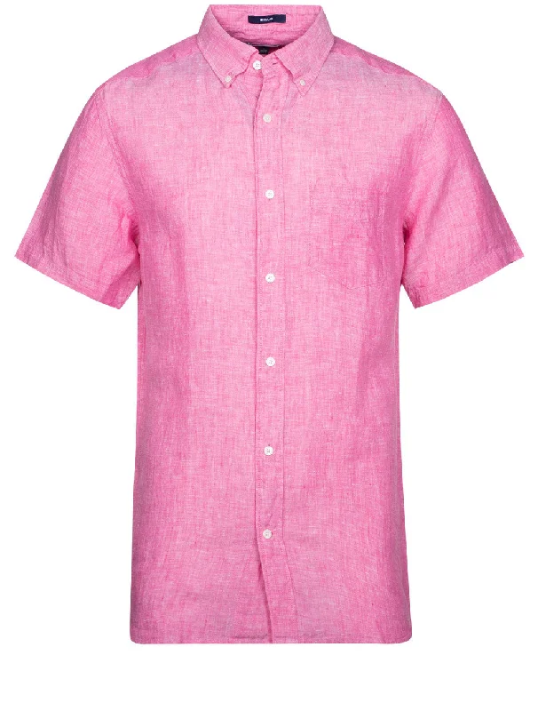Lowest Price Regular Linen Short Sleeve Shirt Perky Pink