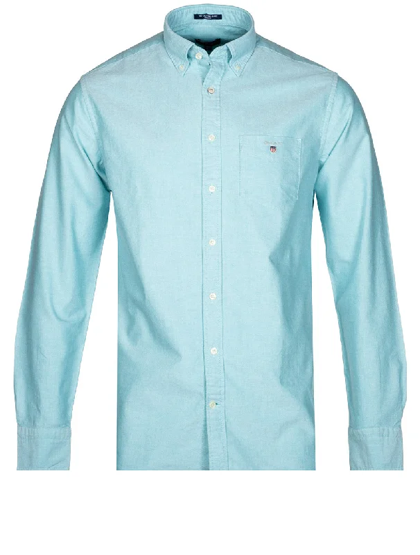 Deep Discounts Regular Fit Oxford Shirt Aqua Green