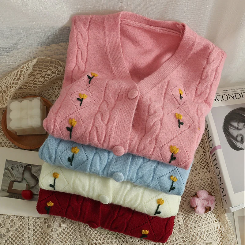Members Only Little Tulip Cropped Cardigan (4 Colors)