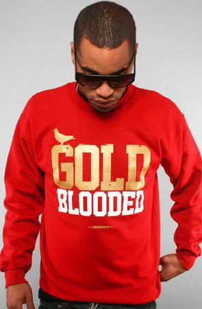 Weekend Specials to Snag Gold Blooded (Men's Red Crewneck Sweatshirt)