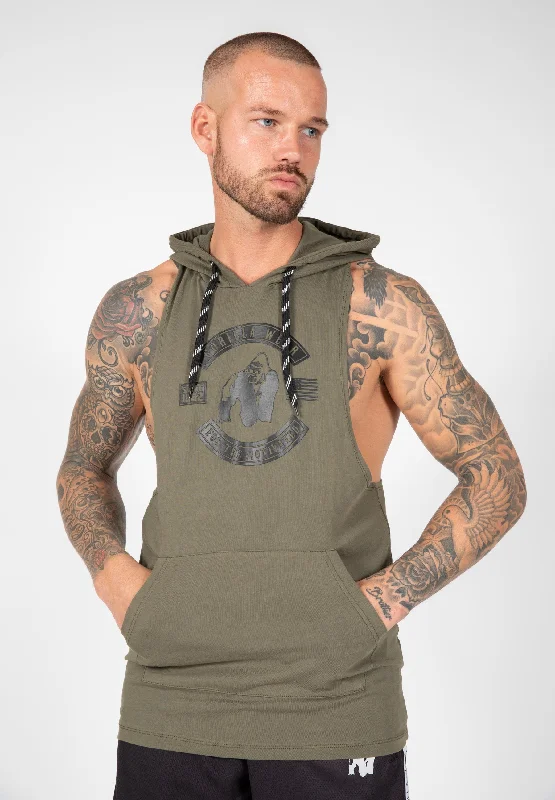 Season Finale Sale Lawrence Hooded Tank Top - Army Green