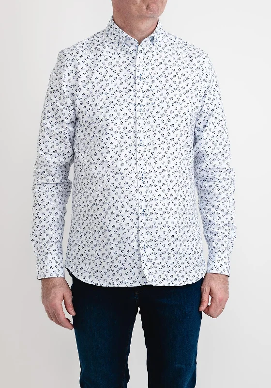 Weekend Extravaganza: Shop Now Andre Derby Long Sleeve Floral Shirt, Navy