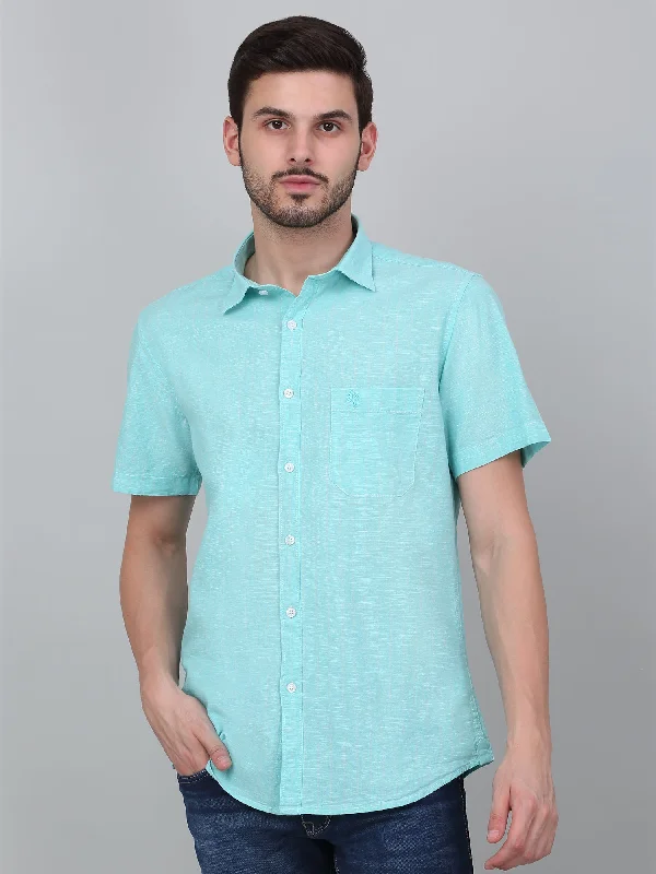 Huge Discounts Men's Blue Striped Half Sleeve Casual Shirt
