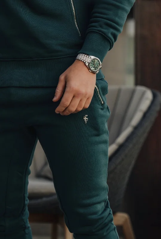 Midnight Madness Father Sons Forest Green / Silver Tapered Bottoms with Ankle Zip Detail - FSH800