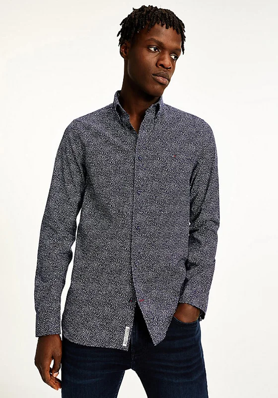 Sale Event Tommy Hilfiger Slim Micro Floral Print Shirt, Carbon Navy