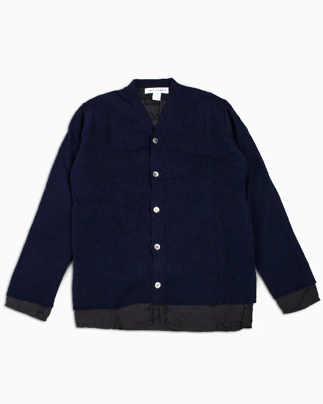 Today Only Comme des Garçons SHIRT Fully Lambswool Cupro Cardigan Navy