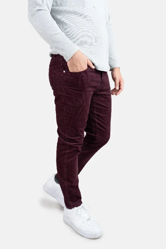 Sale Event Stretch Cord 5 Pocket Pants Burgundy