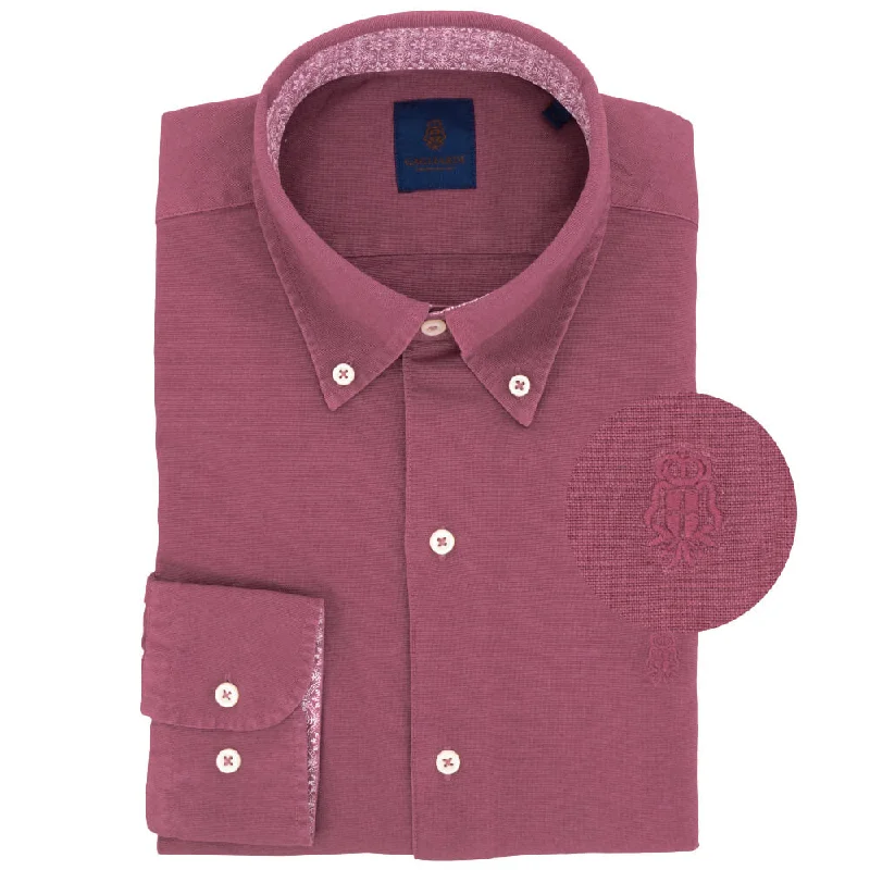 Weekend Shopping Bliss Raspberry Cotton Button Down Shirt