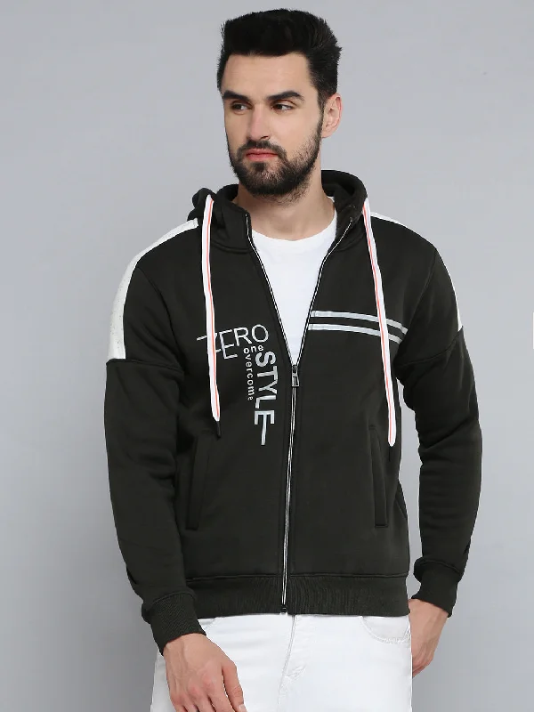 Take Advantage Men Green Solid Sweatshirt