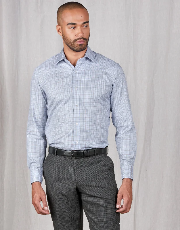 Overstock Sale London Brown & Blue Check Shirt