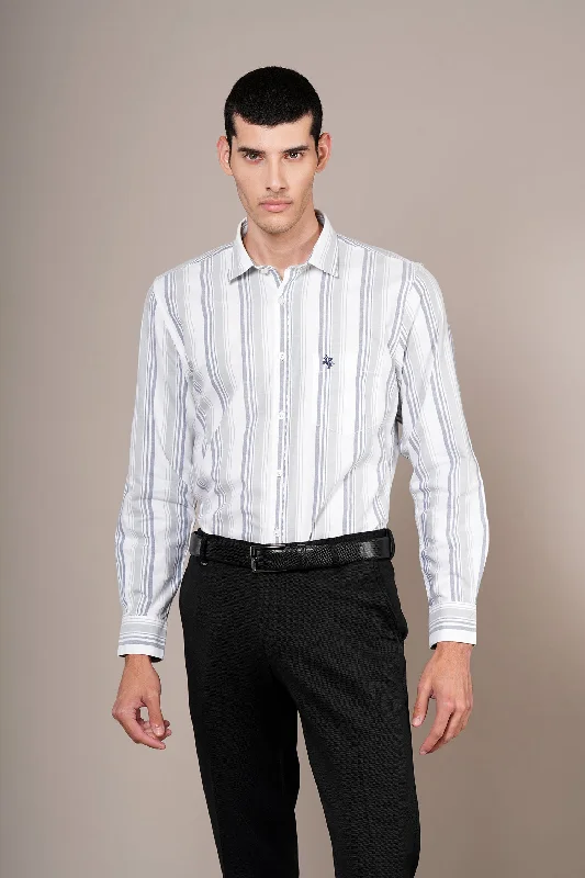 Exclusive Deal Men's Blue Striped Full Sleeves Casual Shirt