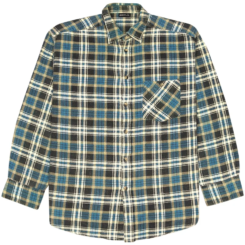 Take Advantage Identic Checkered Flannel Shirt Blue Green Beige