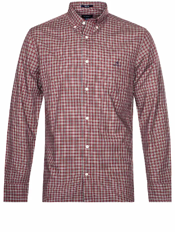 Weekend Specials to Savor Regular Small Tartan Twill Shirt Cabernet Red