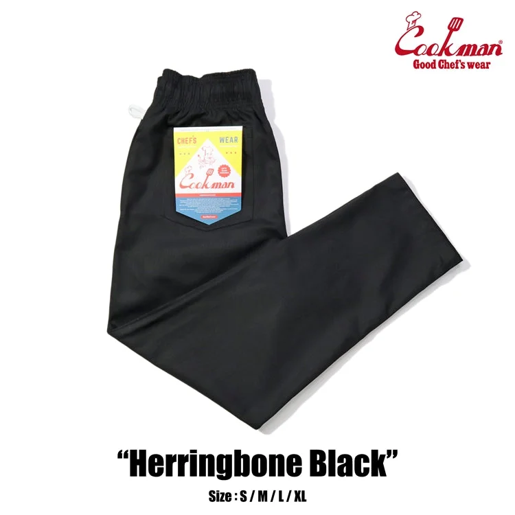 Act Fast Cookman Chef Pants - Herringbone : Black