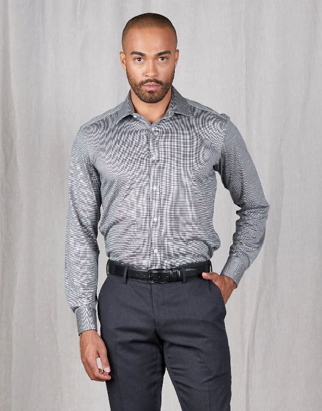 Mega Sale London Black & White Houndstooth Merino Shirt