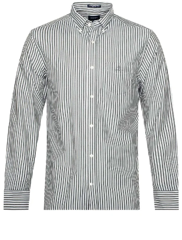 Weekend Savings Sensation Regular Buttondown Broadcloth Stripe Storm Green