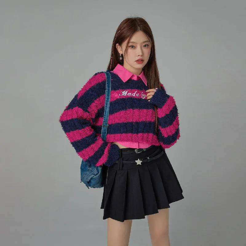 Mega Sale Pretty Bold Striped Cropped Knit Sweater