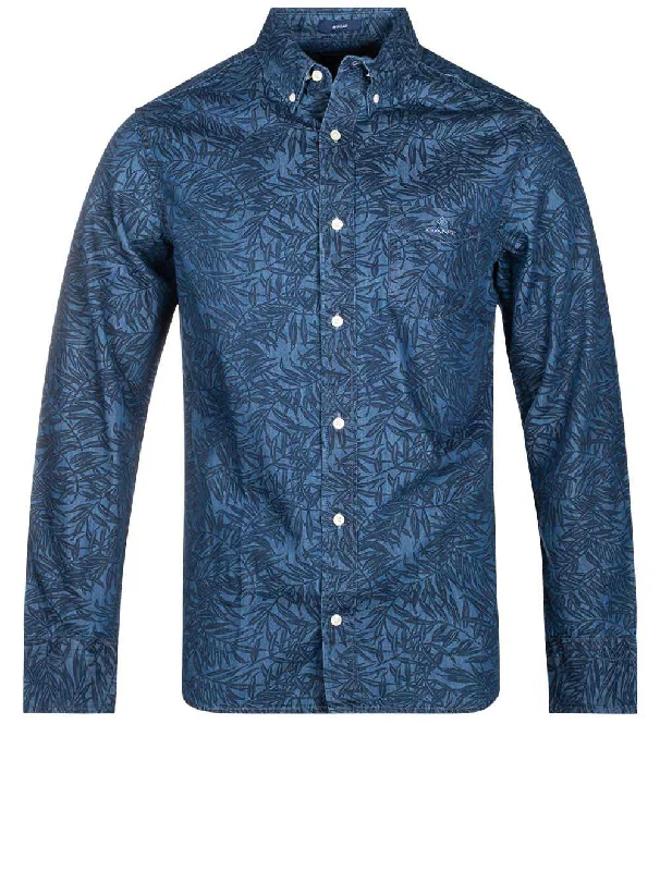 Today’s Deal Regular Fit Indigo Leaf Button-Down Shirt Dark Indigo