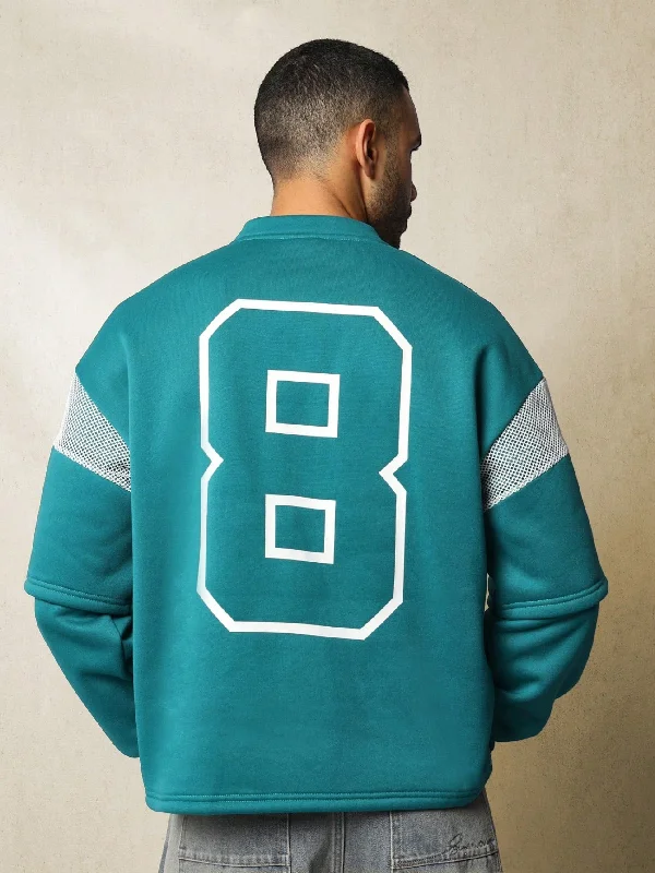 Weekend Deals That Spark Oversized Rugby Jersey V-Neck Double Layer Long Sleeve Tee With Mesh & Graphic Print Weekend Deals That Spark Oversized Rugby Jersey V-Neck Double Layer Long Sleeve Tee With Mesh & Graphic Print