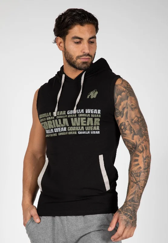 Price Drop Melbourne S/L Hooded T-shirt - Black