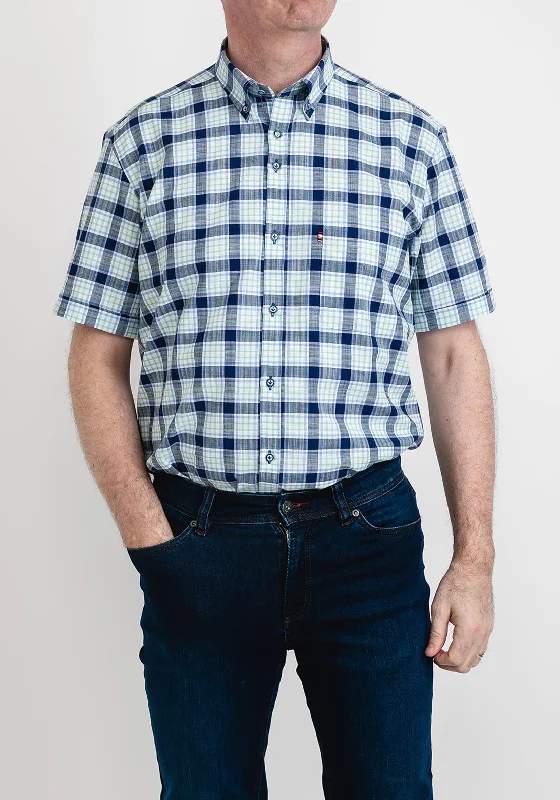 Make Your Weekend Count with Savings Andre Hogan Short Sleeve Shirt, Blue & Green