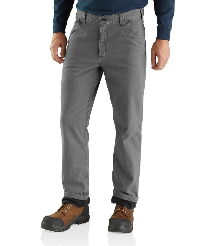 Weekend Wonders Await! Carhartt Rugged Flex Rigby Dungaree Knit Lined Pant - Gravel