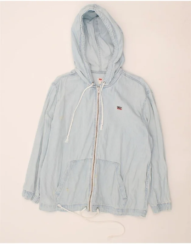Weekend Shopping Made Better LEVI'S Womens Hooded Denim Jacket UK 14 Medium Blue