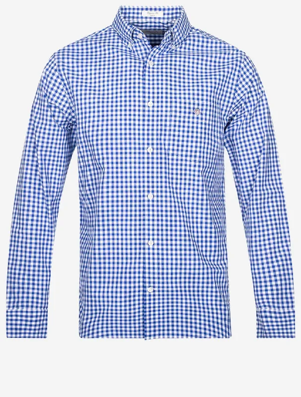 Anniversary Sale Regular Fit Poplin Gingham Shirt College Blue