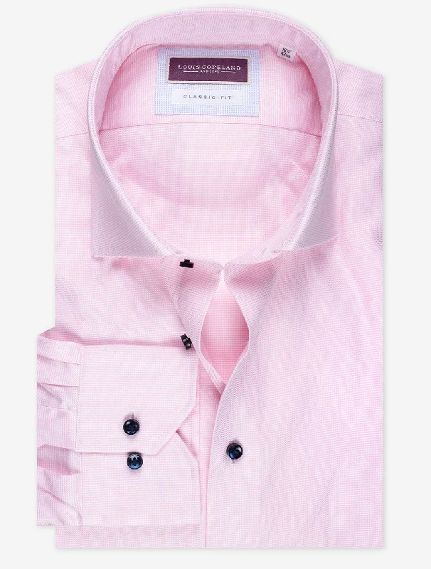 Unmissable Sale Pinpoint Contrast Button Shirt Pink