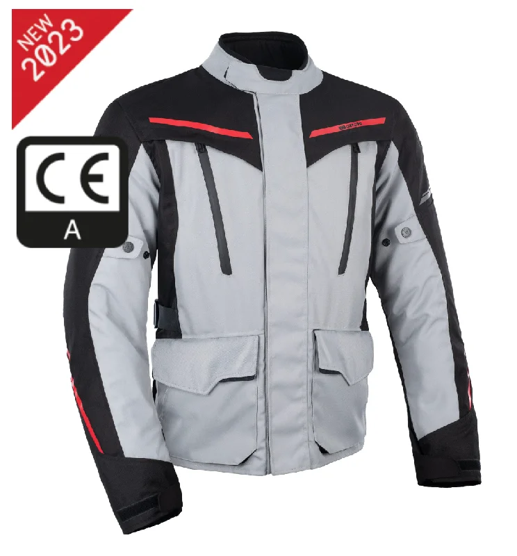 Steals and Deals METRO Grey/Black/Red Stealth Motorcycle Jacket by Oxford