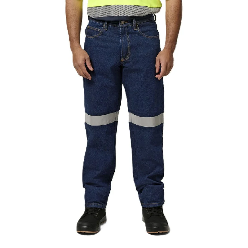 Cash Savings Hard Yakka Enzyme Washed Straight Leg Taped Denim Jeans (Y03513)