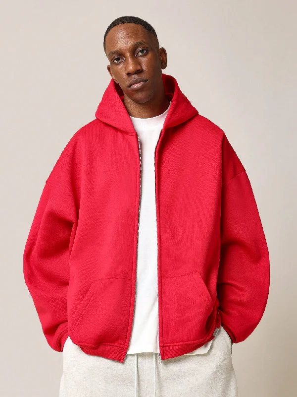 Final Sale Oversized Fit Essential Zip Through Hoodie