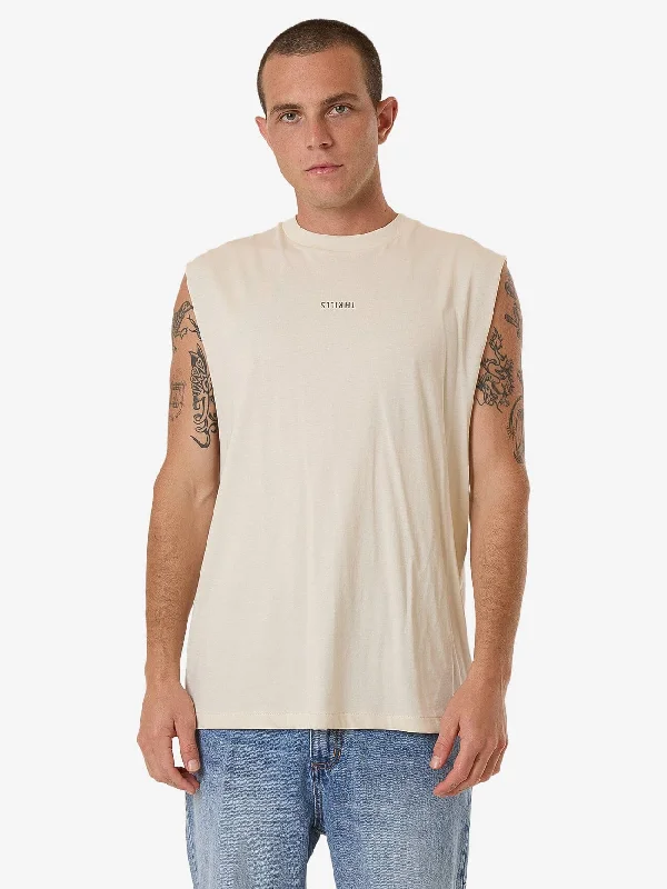Online Exclusive Minimal Thrills Merch Fit Muscle Tee - Heritage White