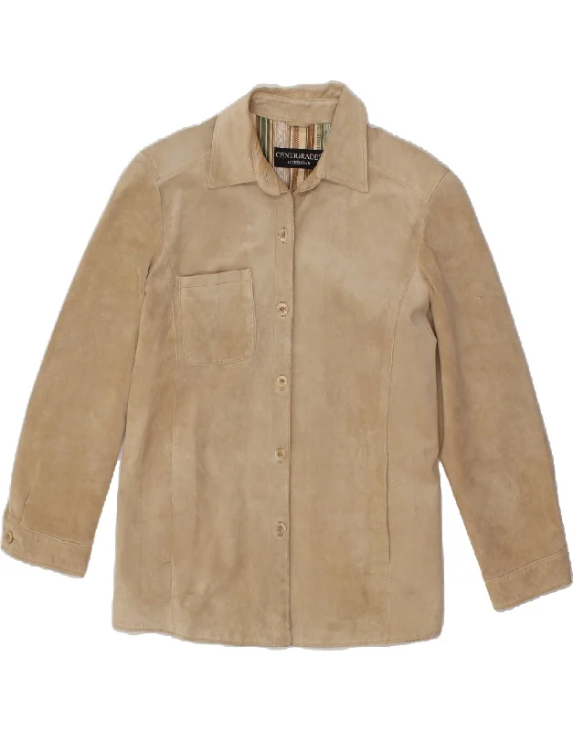Markdown Madness CENTIGRADE Womens Suede Jacket EU 52 3XL Beige