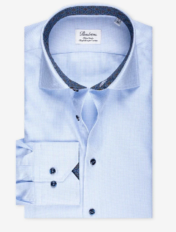 Get It Before It’s Gone Contrast Twill Shirt Blue
